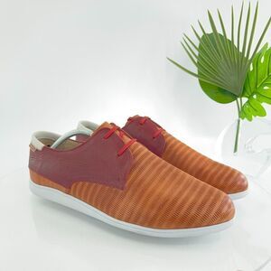 Pikolinos Men's Sneaker Oxford Size 45 11 Brown Red Lace Up Leather Slip On